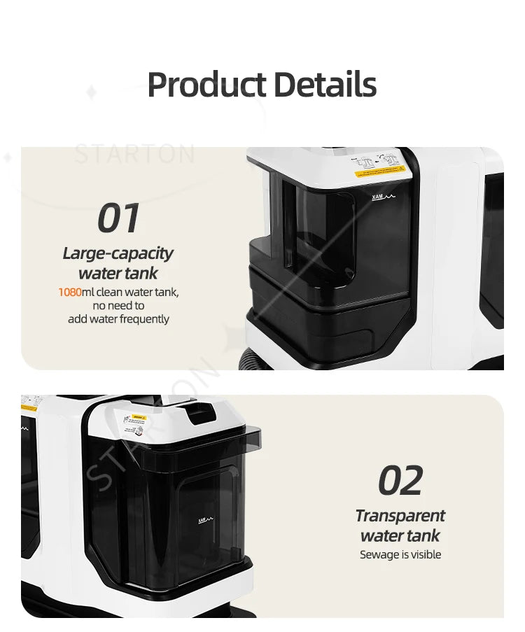 Jesun Multi-Purpose Portable Carpet and Upholstery Cleaner Cordless Spot Cleaner Stain Remover Wet Dry Vacuum Pet Stain Vacuum