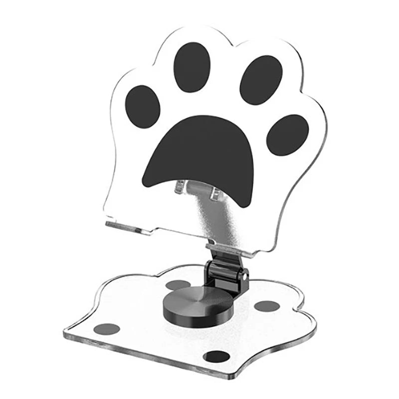 Cute Phone Stand Height Adjustable Phone Desktop Mount Acrylic Cat Claw Durable Stand For Recording Video Charger Compatible