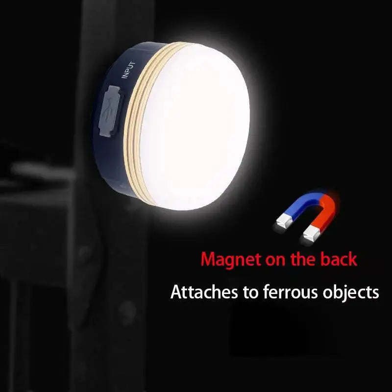MuqiNush Rechargeable Hanging Type LED Camp Lantern Magnet Base Portable Tent Light With 3 Modes for Camping Hiking Fishing