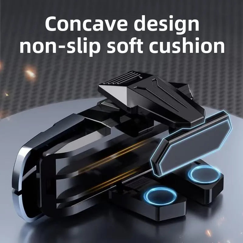 M01 ABS+Alloy 6 Finger Mobile Game Trigger for PUBG Aim Shooter L1 R1 Key Button Gamepad Controller for IPhone Android Universal