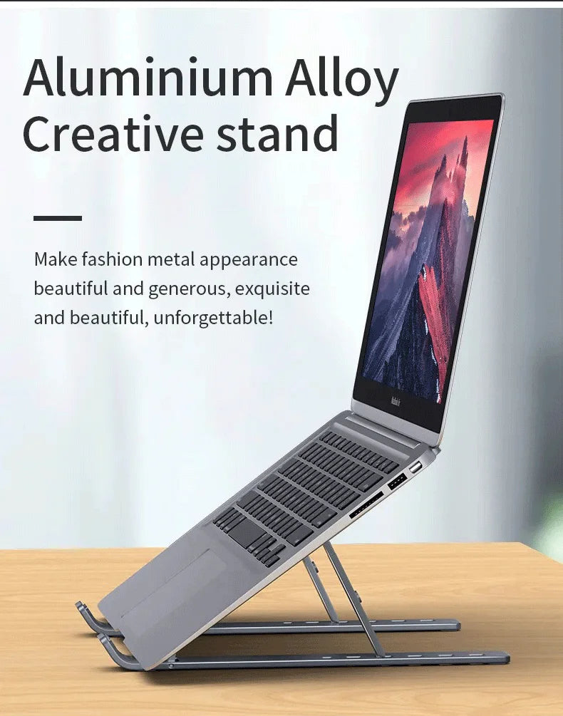 Laptop Aluminum Alloy Stand Ergonomic Foldabl Desktop Stand Flat Stand Mobile Phone Stand Laptop Radiator Portable Foldabl Stand