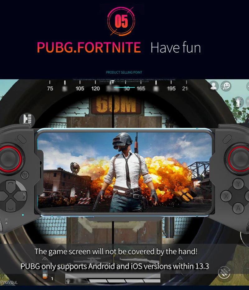 Cell Phone Gamepad Joystick For iPhone Android Control Bluetooth Controller Trigger Pubg Mobile Game Pad Gaming Cellphone Mando