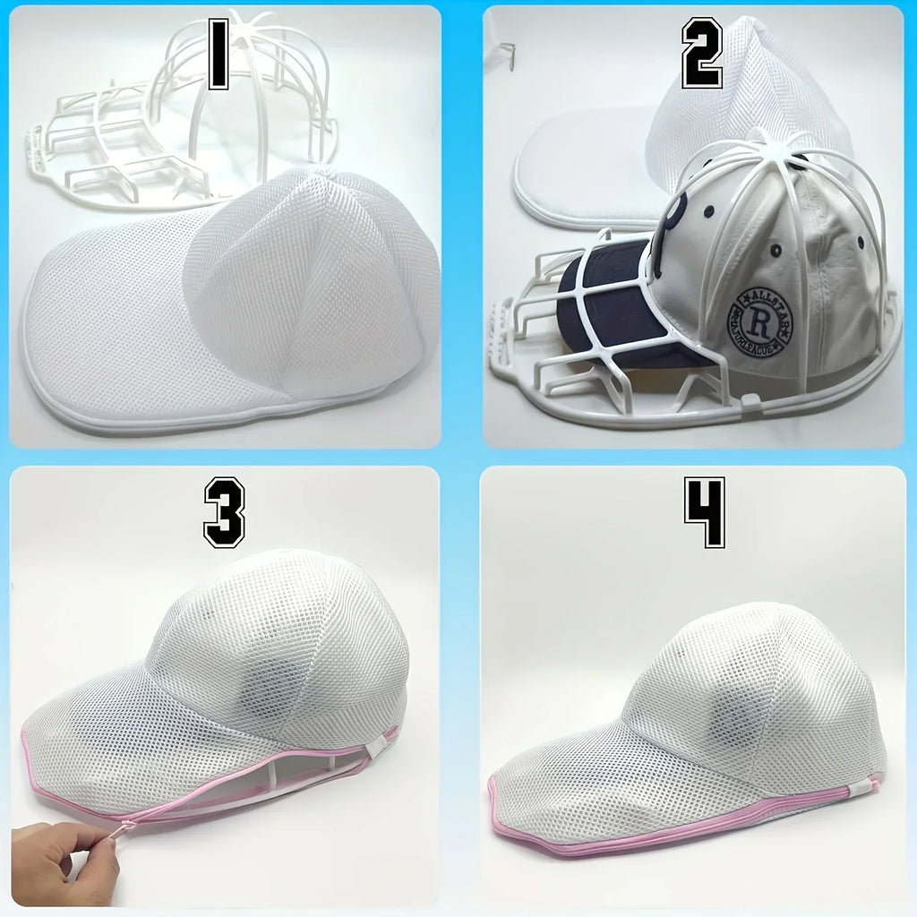 Washer Safe Hat Cleaner Cage and Mesh Laundry Bag,Baseball Cap Shape Protector for Washing Machine and Drying Laundry Organizer