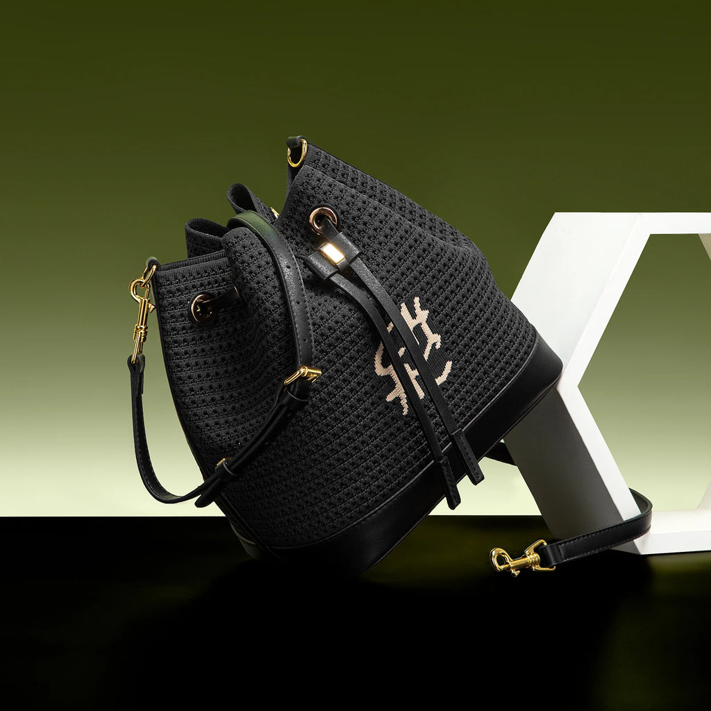 Women's Bucket Bag Vacation Style Women's Shoulder BagSpring New Fabric Splicing Design Handbag