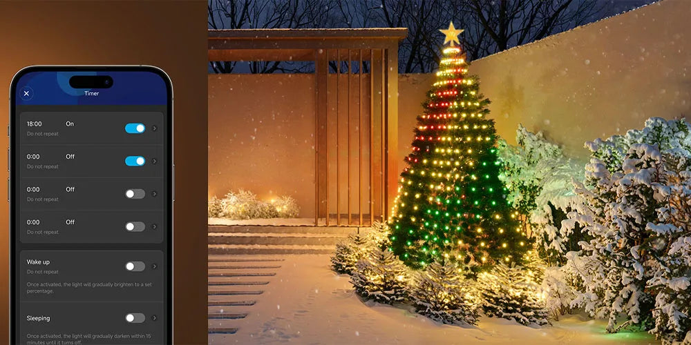 RGBIC 6.9FT 400LEDs Christmas Lights Holiday String Lights with Star Shape, Smart LED Xmas Tree for Indoor Outdoor Decor