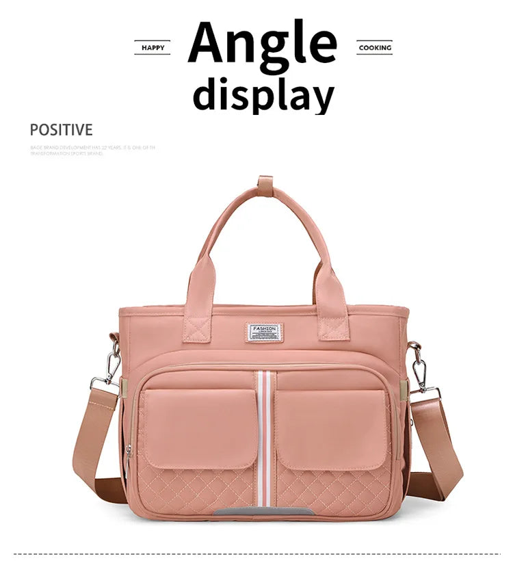 Multifunctional Insulated Picnic Bag Reusable Colorful  large capacity lunch bag with double pockets, portable lunch bag