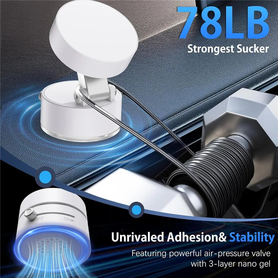 Vacuum Car  Magnetic Phone Holder Suction Cup Adjustable Phone Stand for iphone 16 pro Foldable Cell Navigation Support Bracket