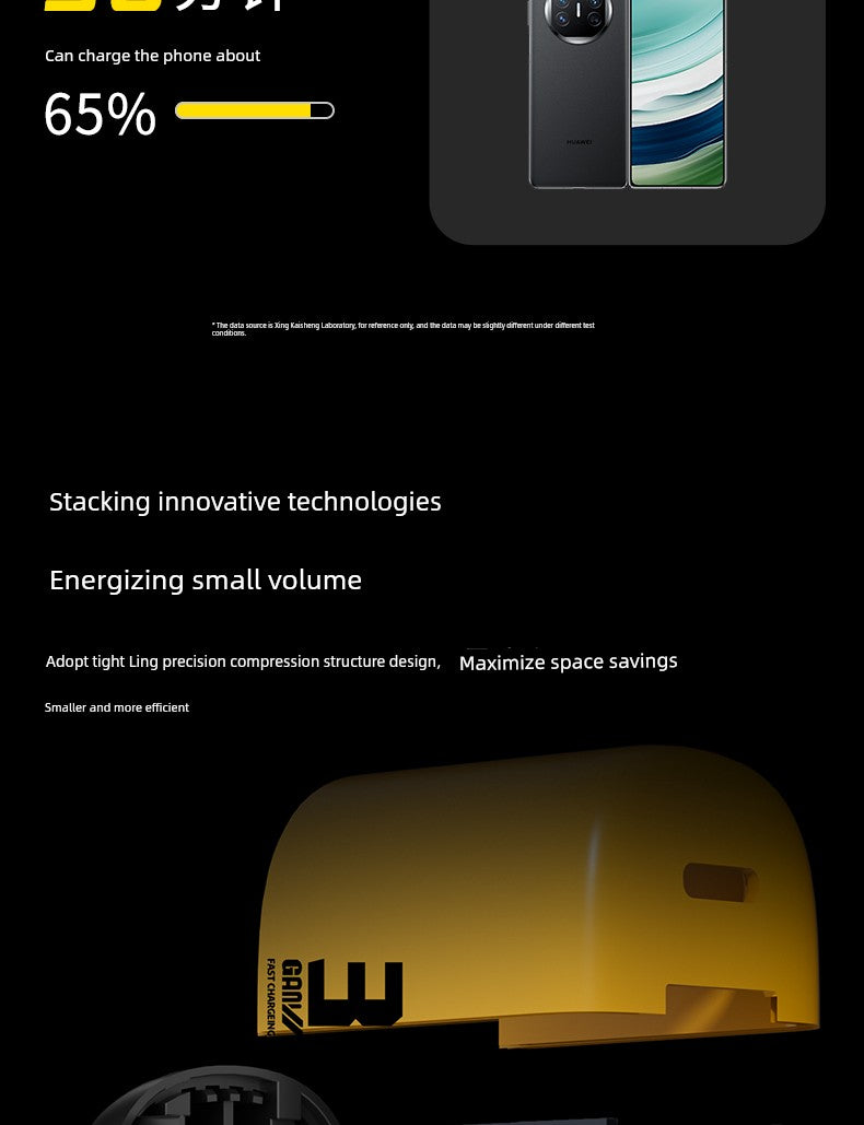 PD Gallium Nitride Two-Drag Two-Magnetic Data Cable Charging Plug