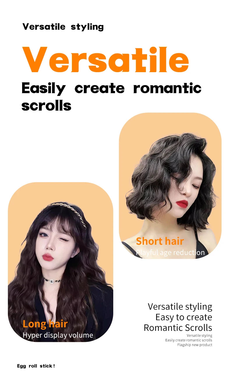 32mm Hair Wave Curling Iron Professional French Egg Roll Hair Curler Corrugated Wavy Styler Fast Heating Volumizing Styling Tool