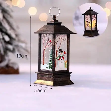 LED Night Lights Vintage Portable Oil Lamp Battery Powered Home Hanging Lanterns Child New Year Gift Christmas Party Decoration