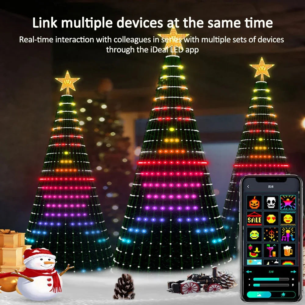 Christmas Tree Star Lights Smart RGB Christmas Light with Remote Timer Music Sync Bluetooth App Controlled Holiday Lighting