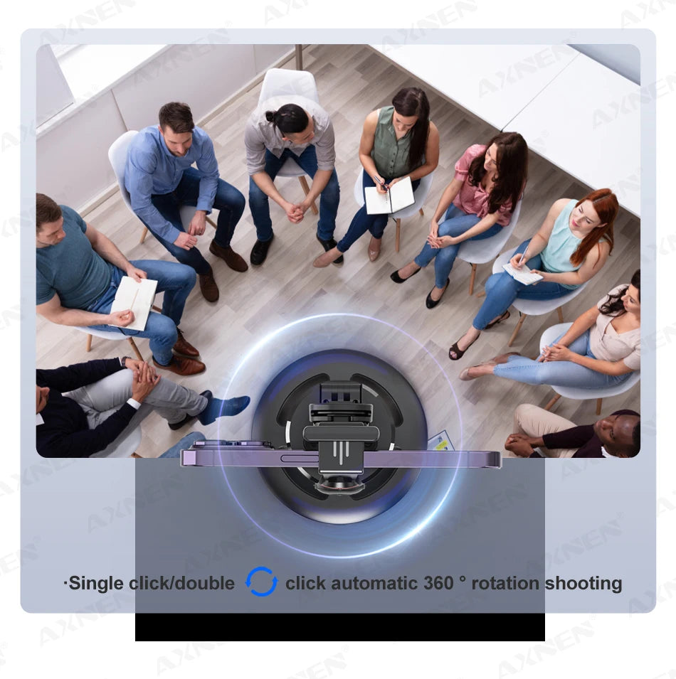 P02 360 Rotation Gimbal Stabilizer, Follow-up Selfie Desktop Face Tracking Gimbal for Tiktok Smartphone Live,with Remote Shutter