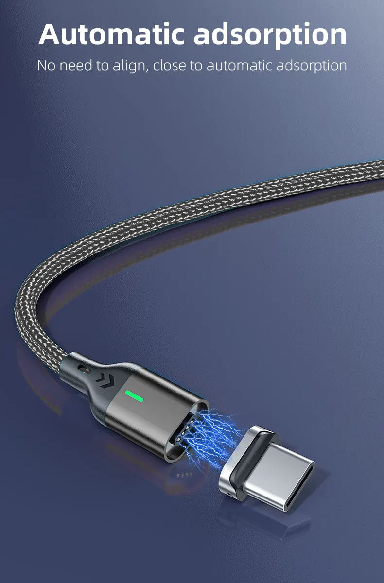 AUFU Magnetic Charge Cable 3A Fast Charging USB Type C Cable Magnet Micro USB Data Charging Wire Mobile Phone for iPhone Xiaomi