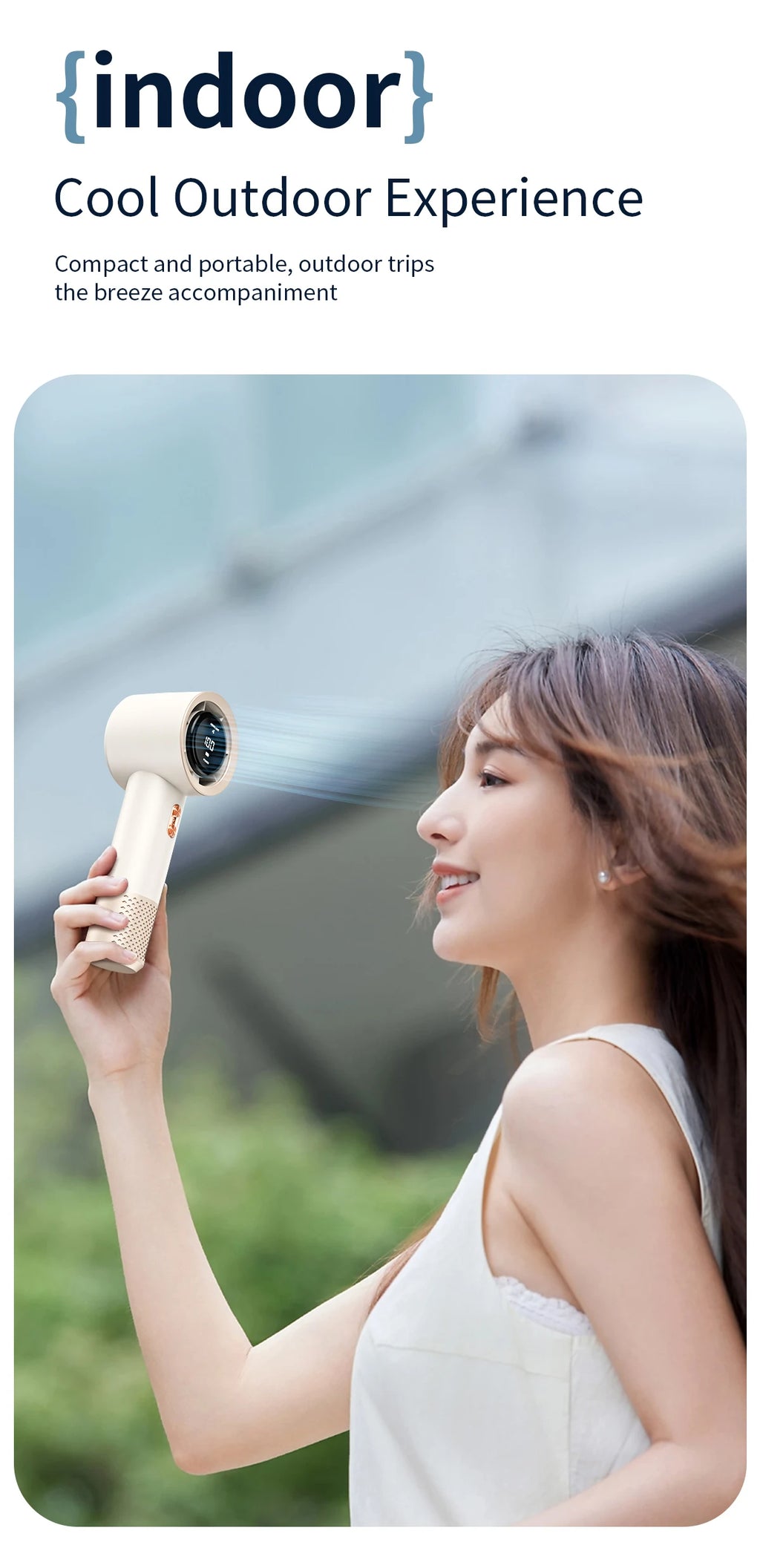 Handheld high-speed fan mini portable air conditioner with six fans and 199 levels of infinite adjustment