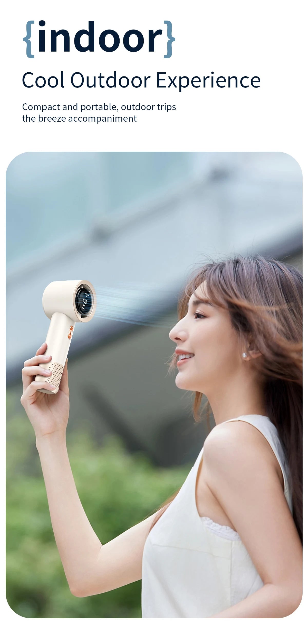 Handheld high-speed fan mini portable air conditioner with six fans and 199 levels of infinite adjustment