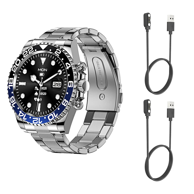 Smart Watch Man Smartwatch AW12 high-end luxury 2024 Android IOS Korean Support Steel Connected Replica Miltary pk gts4 global