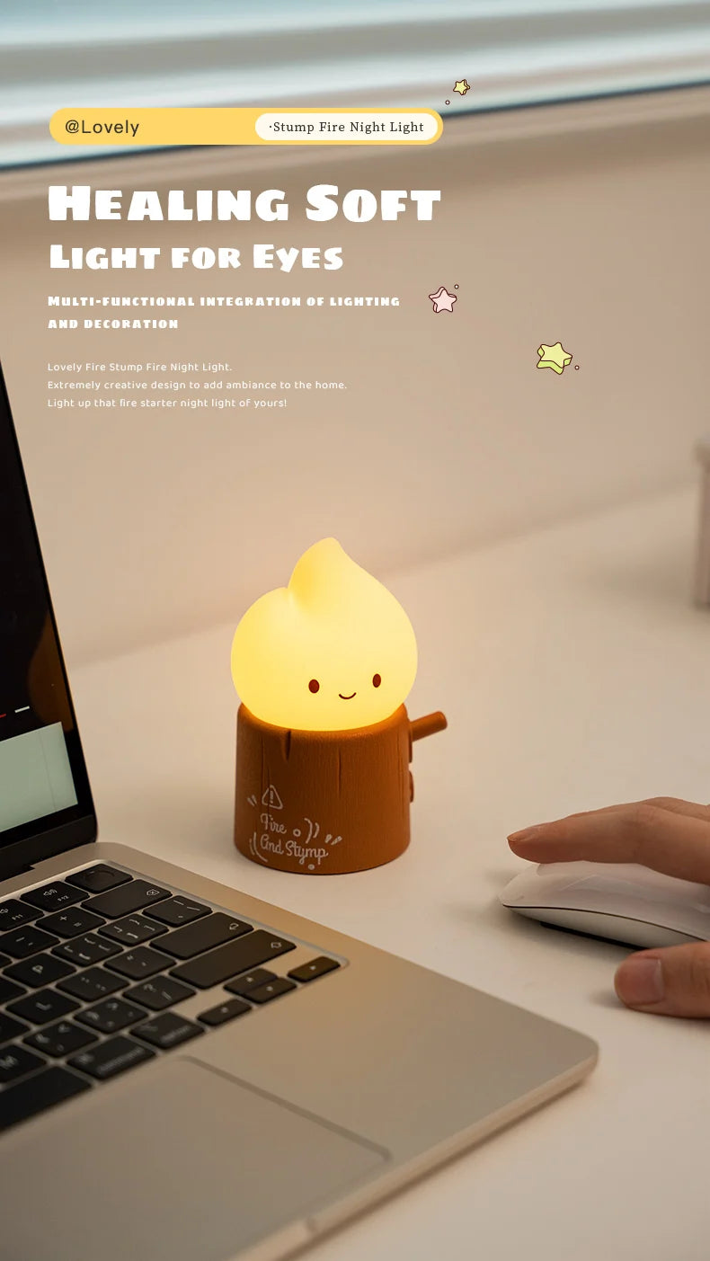 Flameless Candles Night Light Cute Sleeping Nightlights Dimmable 2 Lighting Modes Bedside Lamp For Kid Bedroom
