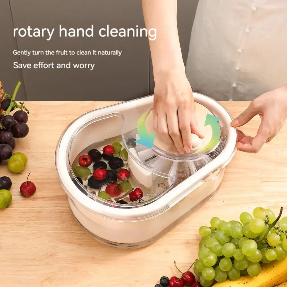 Household Vegetable Fruits Cleaner Sets Manual Water Salad Spinner Fruit Drain Basket Dryer Hand Crank Kitchen Household Gadget
