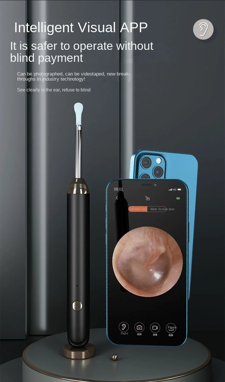 Tinsol Smart Visual Ear Cleaner 1296P Ear Sticks Otoscope USB C Charging Endoscope Wax Removal Tool Earpick Camera Health Care