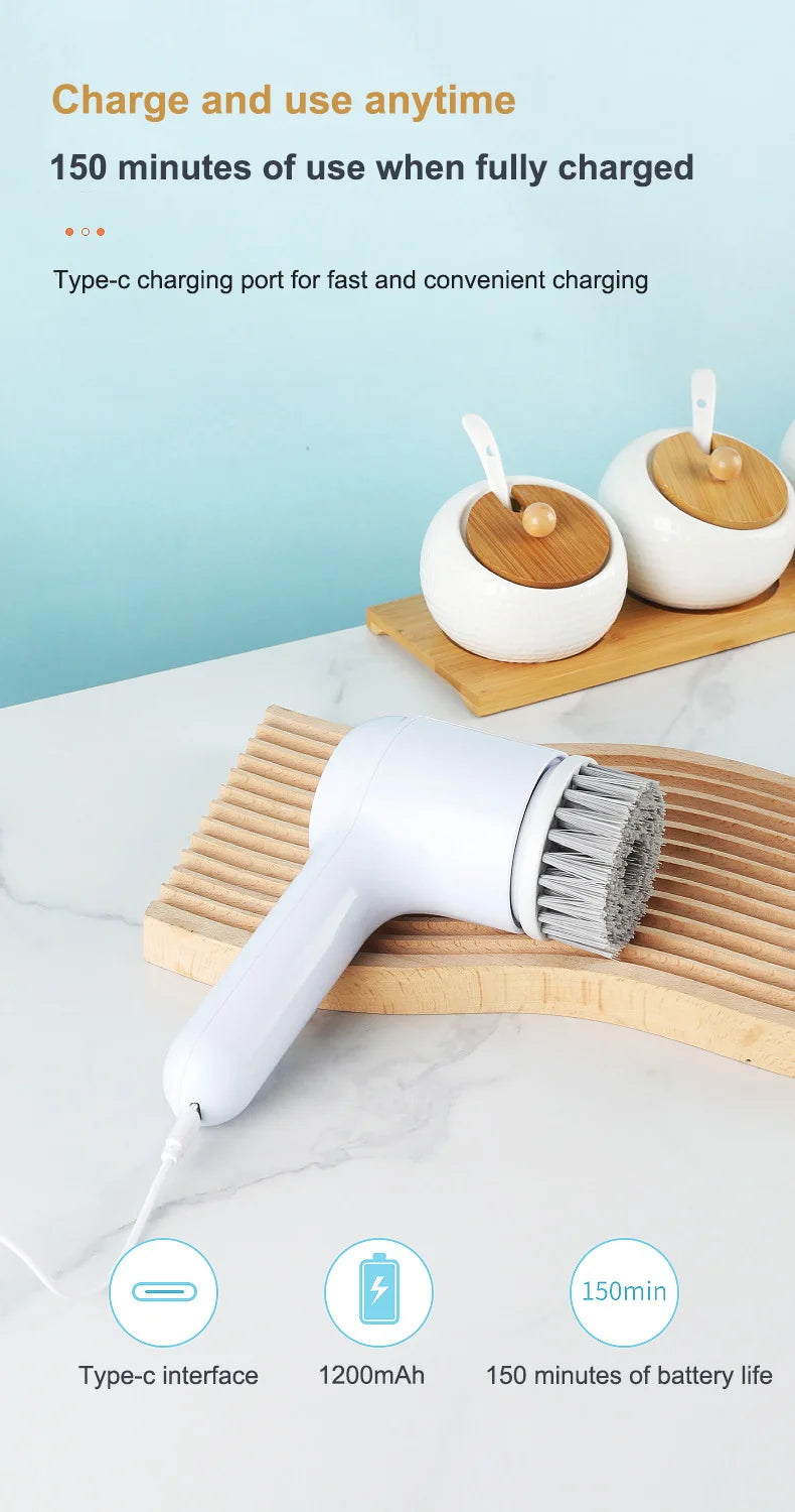 Multi-functional Electric Cleaning Brush for Kitchen and Bathroom - Wireless Handheld Power Scrubber for Dishes, and Pans
