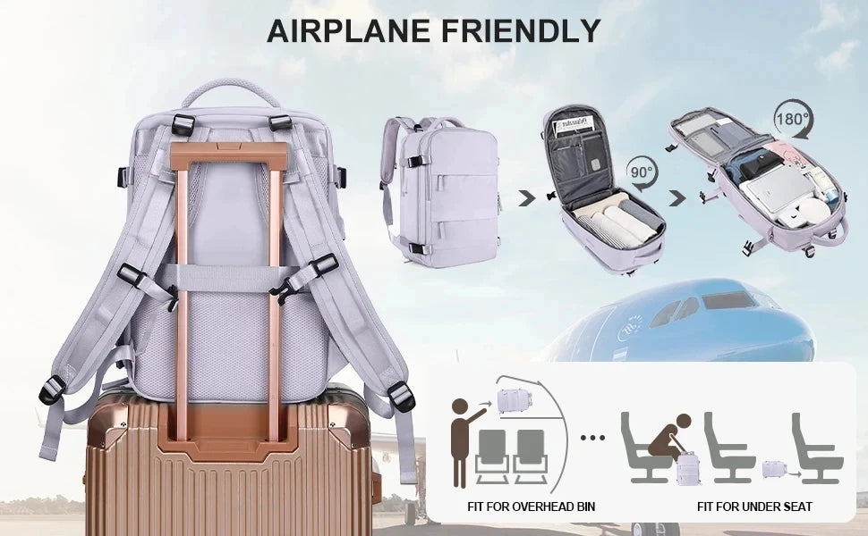 Buylor 40x25x20 Travel Backpack For Women Airplane Cabin Luggage Backpack Carry On 14inch Laptop Backpack Casual SchoolBackpack