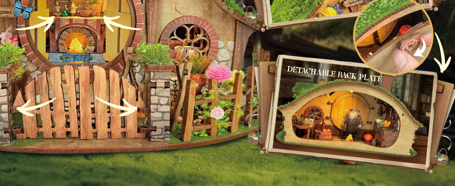 NEW DIY Wooden Magic Ring Casa Doll Houses Miniature Model Kits Handmade Dollhouse with Furniture for Friends Birthday Gifts