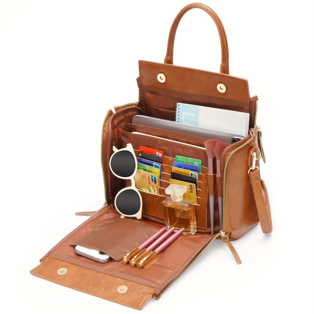 Handbag Western Women Bag Handbag Purse Portable Storage Bag with Multi Card Slots Women's Multi Layer Crossbody Bag