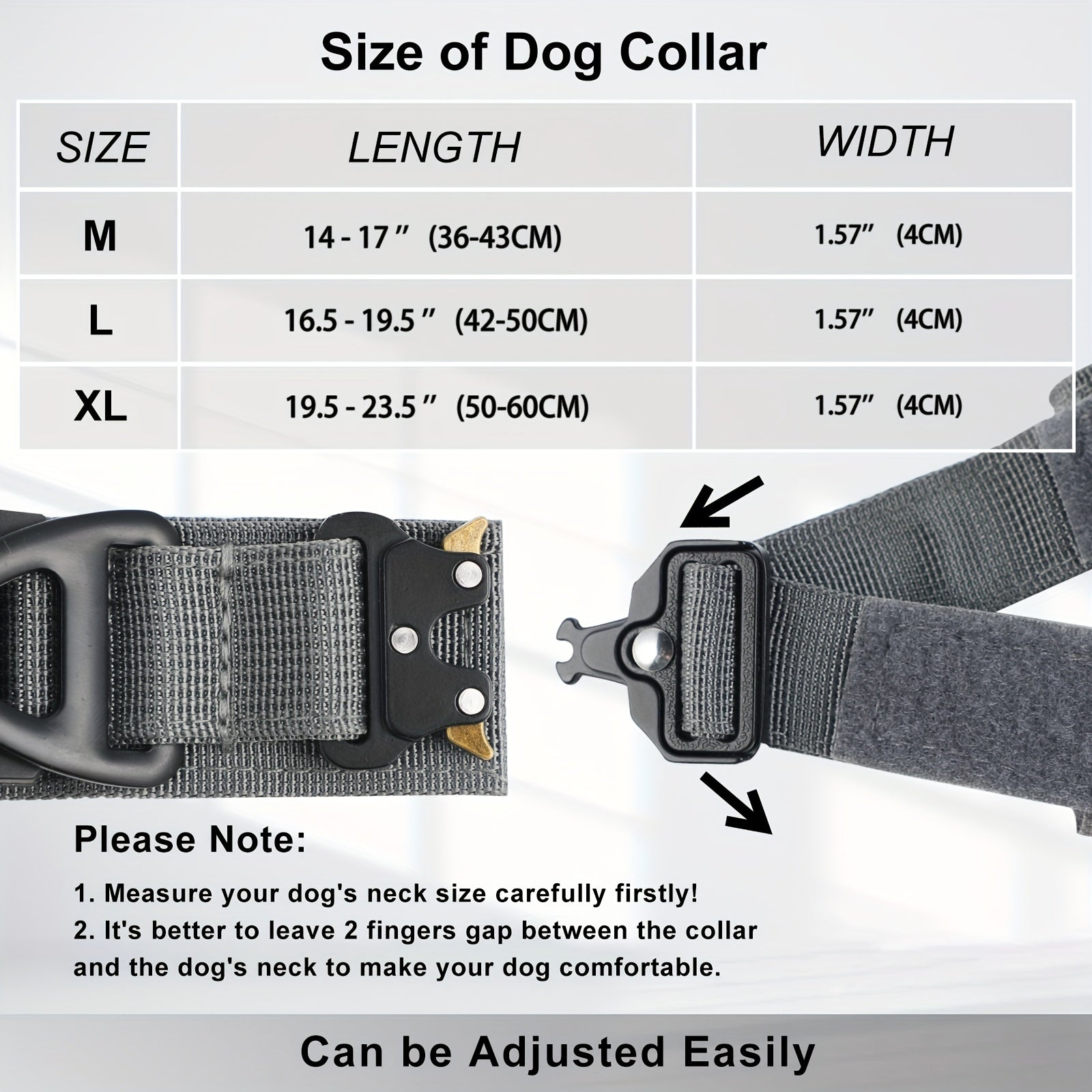 Tactical Nylon Dog Collar with GPS Holder, Adjustable Military-Style Collar for Dogs, Heavy-Duty Training Collar for All Breeds, Heavy Duty Collar | Secure Fit Collar | Adjustable Colla