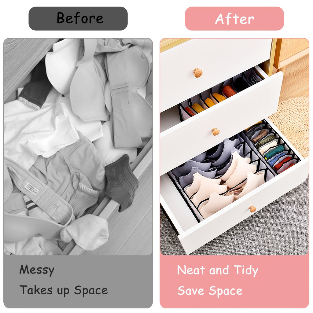 5pcs Foldable Nylon Bra Organizer - Closet Underwear Organizer