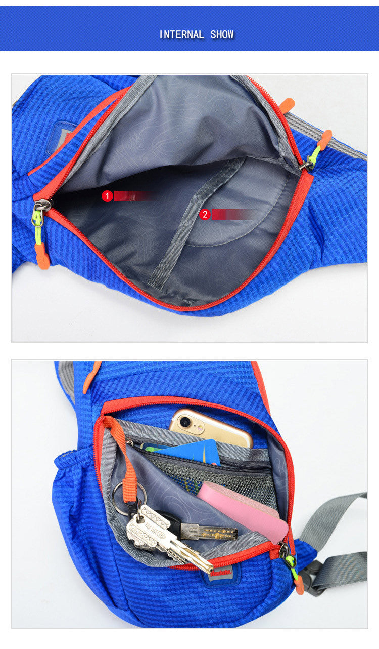Nylon belt bag, Trendy Zipper Sling Bag with Side Pocket for Outdoor Sports