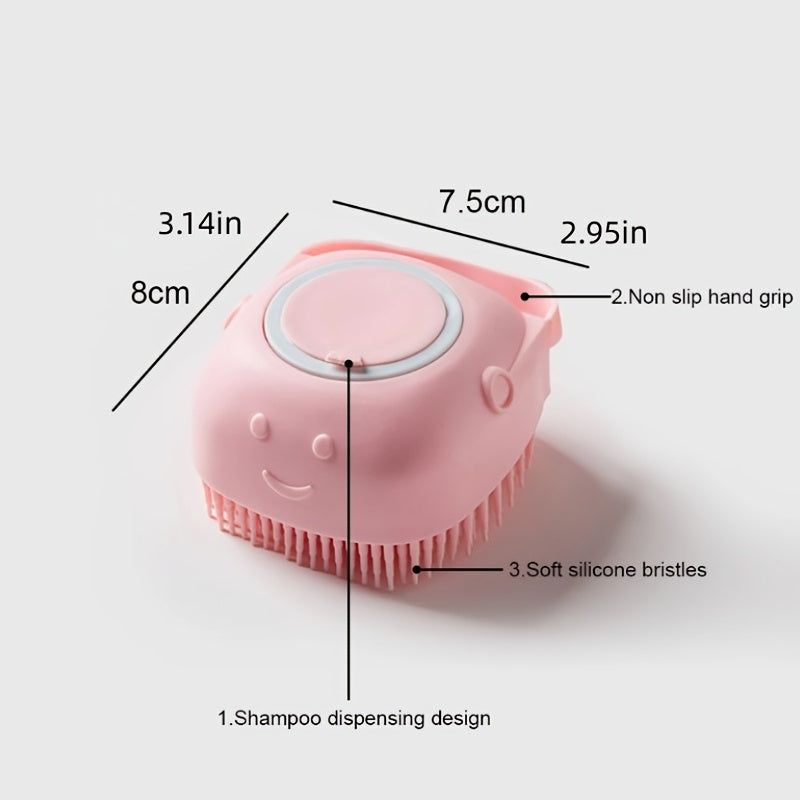 Soft Dog Shampoo Massager Bath Brush with Detachable