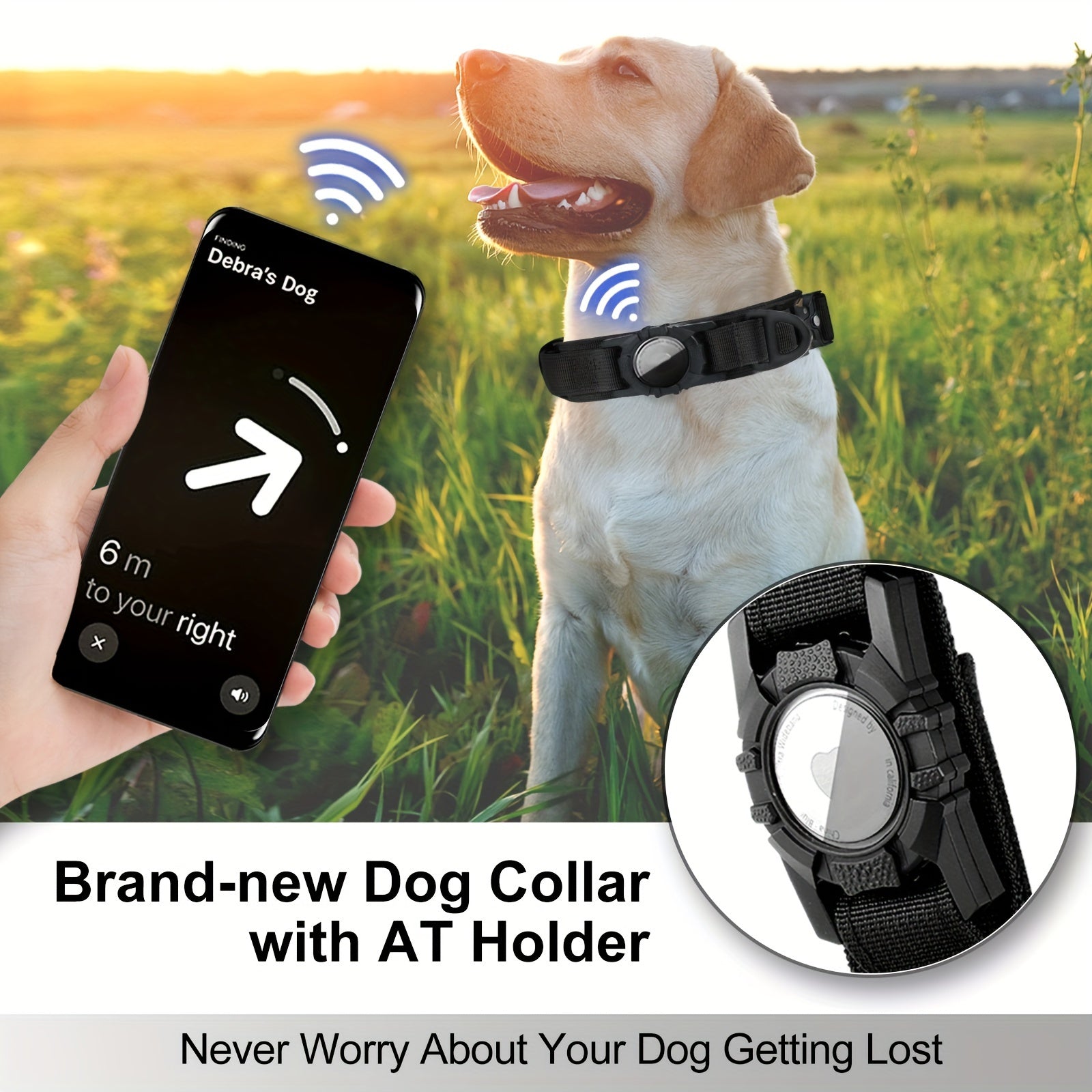 Tactical Nylon Dog Collar with GPS Holder, Adjustable Military-Style Collar for Dogs, Heavy-Duty Training Collar for All Breeds, Heavy Duty Collar | Secure Fit Collar | Adjustable Colla