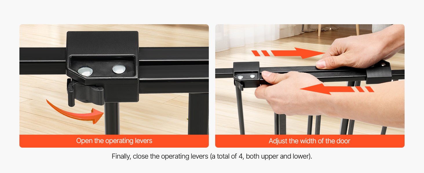 SucceBuy Baby Gate 29.5-43 Inches Adjustable Width 28 Inches High Dog Gate No Threshold Bar Easy Step Walk Child Pet Security