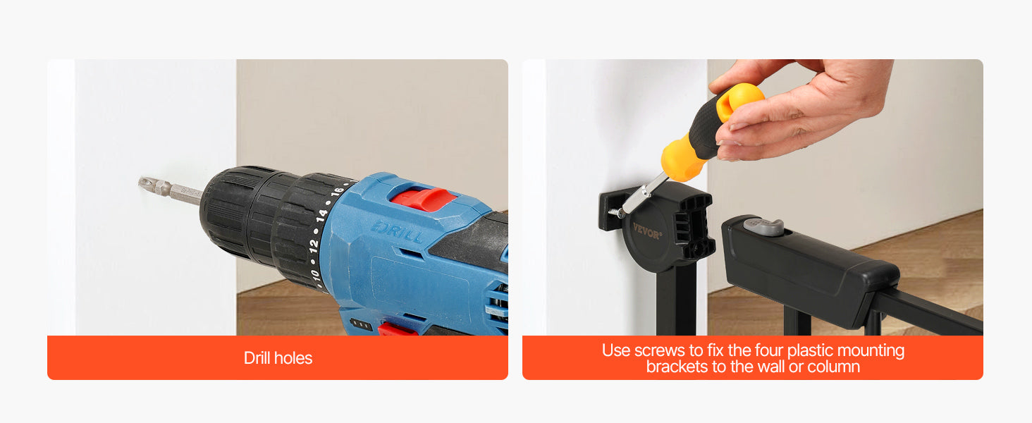 SucceBuy Baby Gate 29.5-43 Inches Adjustable Width 28 Inches High Dog Gate No Threshold Bar Easy Step Walk Child Pet Security