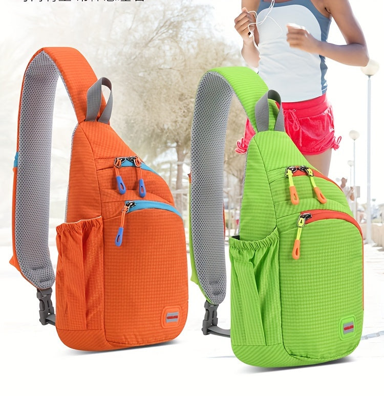 Nylon belt bag, Trendy Zipper Sling Bag with Side Pocket for Outdoor Sports