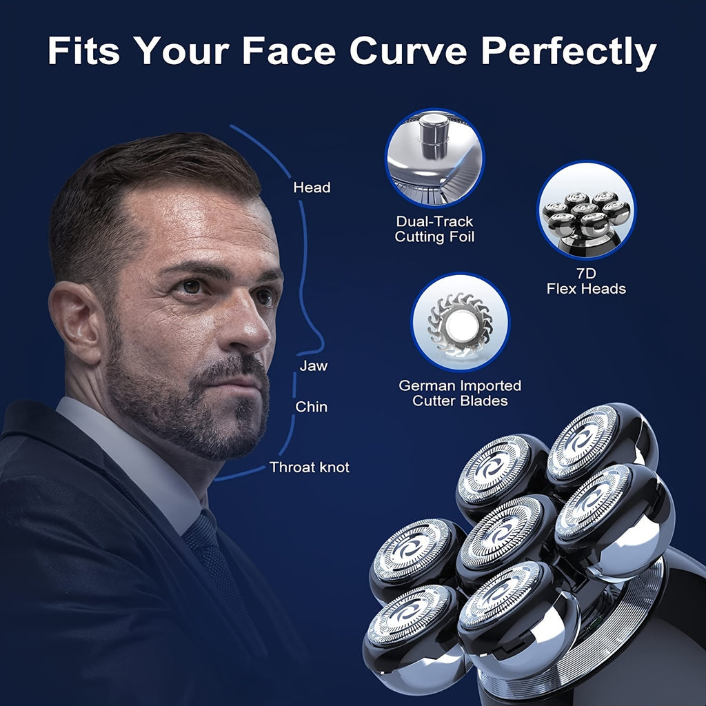 7D 5-in-1 Electric Head Shavers for Bald Men