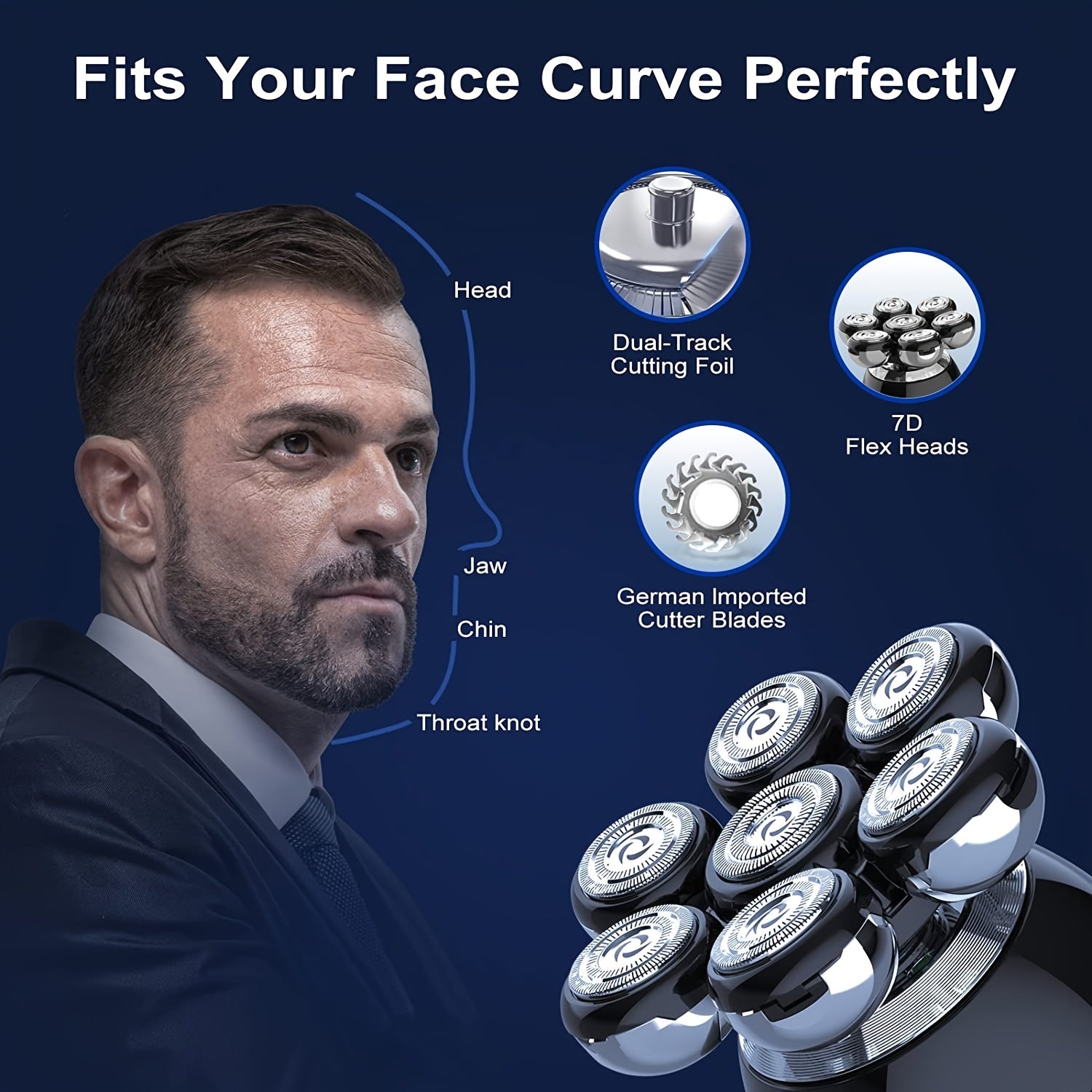 7D 5-in-1 Electric Head Shavers for Bald Men