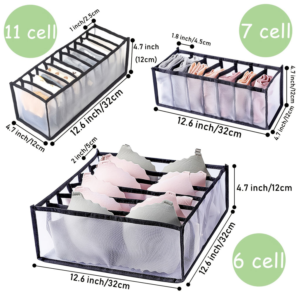 5pcs Foldable Nylon Bra Organizer - Closet Underwear Organizer