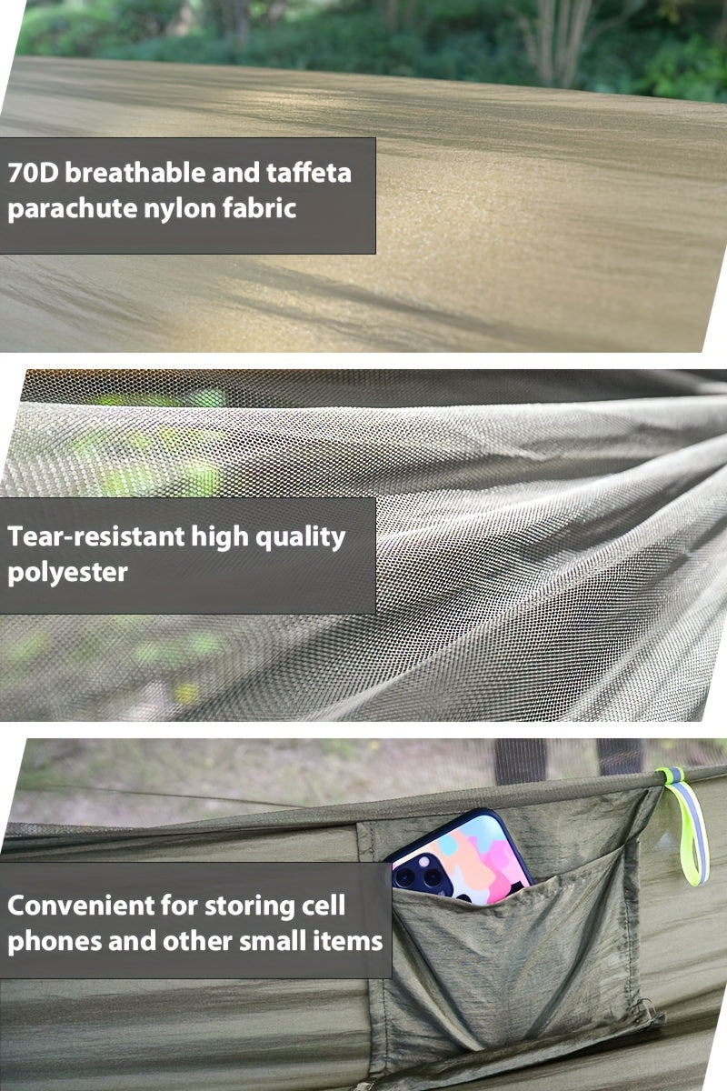[3-in-1 Hammock] GEERTOP 3-in-1 Outdoor Hammock | Double Sleep Rest Camping Hammock with Mosquito Net Sun Shelter for Backpacking Travel Garden Park