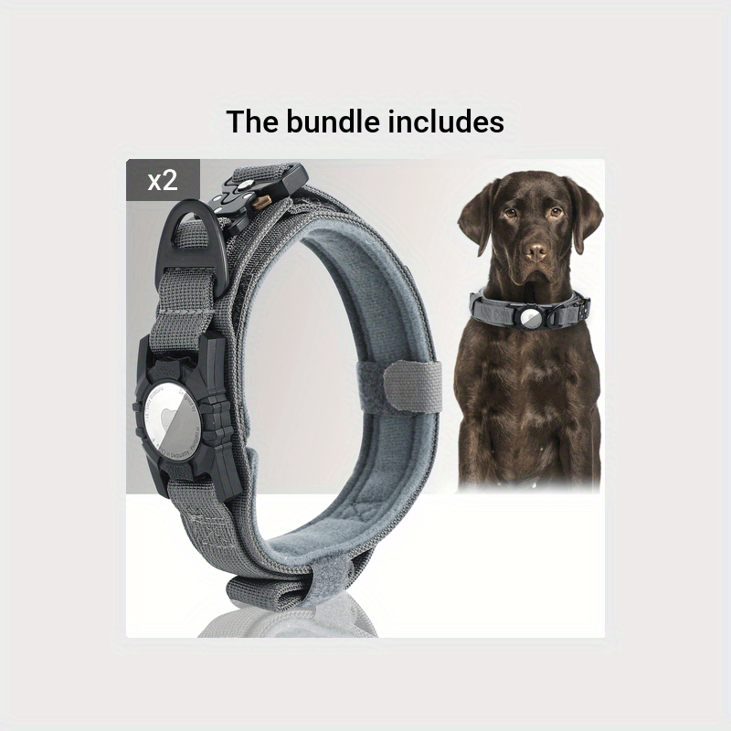 Tactical Nylon Dog Collar with GPS Holder, Adjustable Military-Style Collar for Dogs, Heavy-Duty Training Collar for All Breeds, Heavy Duty Collar | Secure Fit Collar | Adjustable Colla