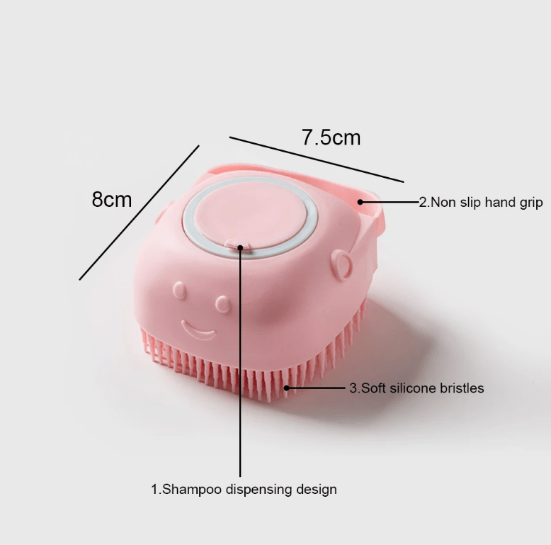 Soft Dog Shampoo Massager Bath Brush with Detachable