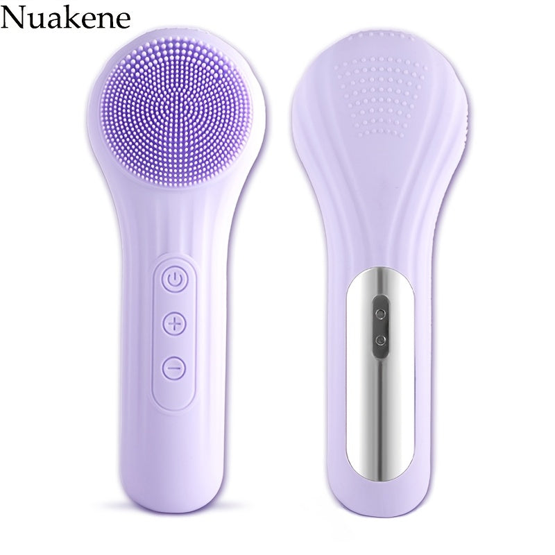 Nuakene Rechargeable 2-in-1 Facial Cleansing Brush, Electric Facial Cleansing Brush, Facial Cleansing Vibration Massage Brush, 5-Mode Facial Cleanser, Magnetic Charging, Women's Christmas Gift, Facial Cleansing Brush